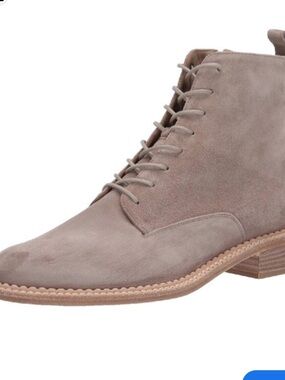 Vince Suede Lace-Up Ankle Boots in Taupe